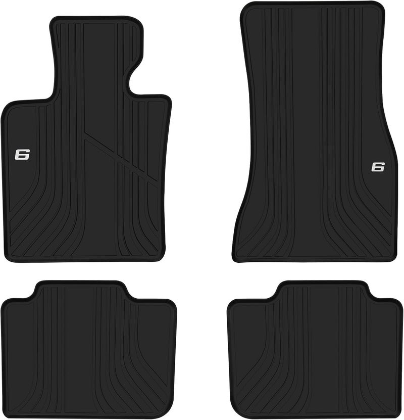 Matericuo حصائر أرضية السيارة مخصصة لسيارة BMW الفئة السادسة GT(G32) 2017-2025، أسود، حصائر مطاطية داخلية، حماية لجميع الأحوال الجوية، متينة وعديمة الرائحة - Image 1