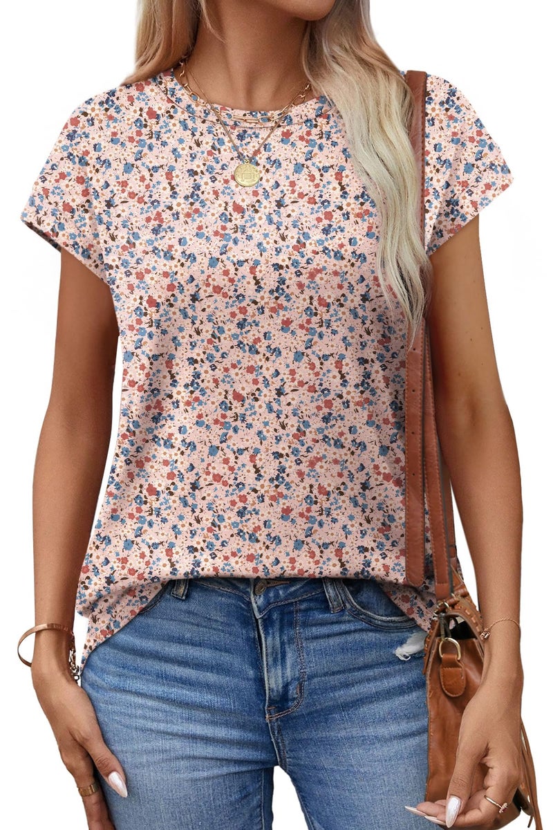 Alaroo Womens Summer Tops 2026 Trendy Tshirts Shirts Cap Sleeve Beach Vacation Clothes Fashion Floral Boho Hawaiian Print 30 XL - Image 3