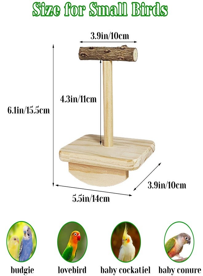 Jevnd Natural Wood Bird Perch Stand Training, Intelligence Puzzle Enrichment Toys for Parakeets, Wooden Parrot Perch Platform, Bird Playground Play Stands for Conure Cockatiel (Wood, Small) - Image 4
