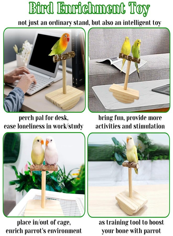 Jevnd Natural Wood Bird Perch Stand Training, Intelligence Puzzle Enrichment Toys for Parakeets, Wooden Parrot Perch Platform, Bird Playground Play Stands for Conure Cockatiel (Wood, Small) - Image 5