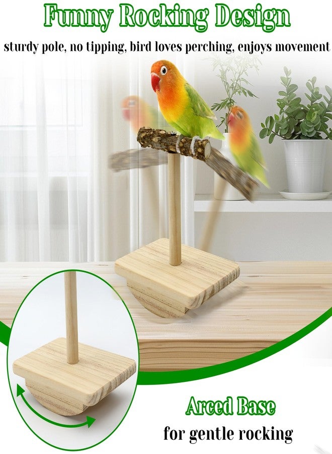 Jevnd Natural Wood Bird Perch Stand Training, Intelligence Puzzle Enrichment Toys for Parakeets, Wooden Parrot Perch Platform, Bird Playground Play Stands for Conure Cockatiel (Wood, Small) - Image 2