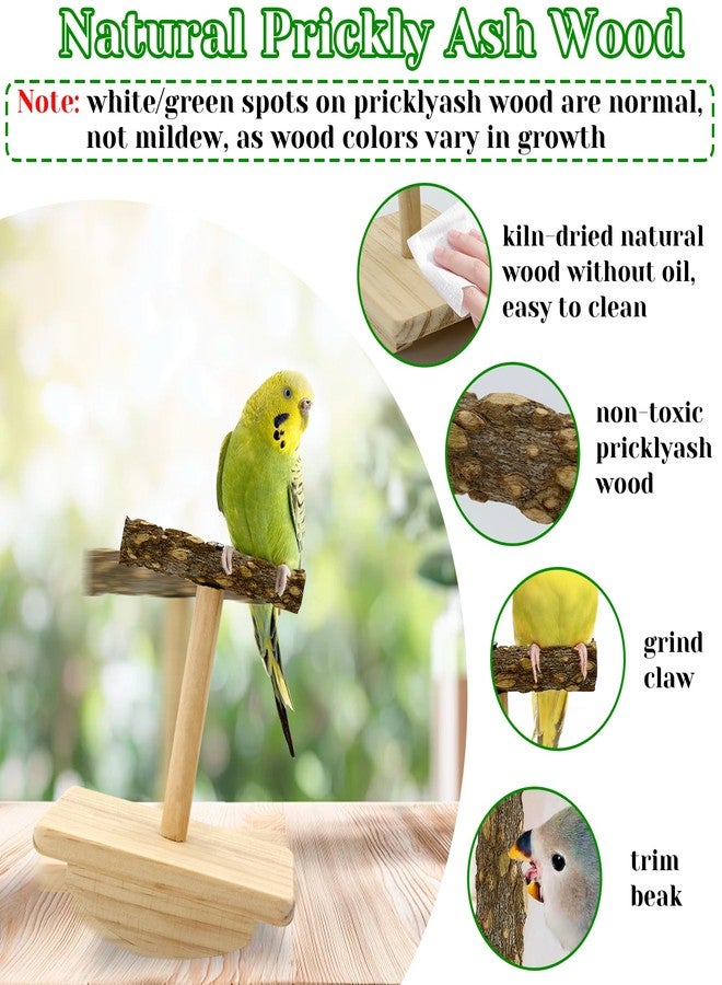 Jevnd Natural Wood Bird Perch Stand Training, Intelligence Puzzle Enrichment Toys for Parakeets, Wooden Parrot Perch Platform, Bird Playground Play Stands for Conure Cockatiel (Wood, Small) - Image 3