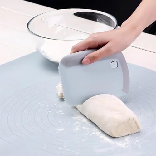 MaruHub Multifunction Dough Cutter & Noodle Knife with Spatula, Pastry Cutter, Pizza & Pasta Tool, Double-Sided Measuring Scale, Ergonomic Silicone Handle - Kitchen Gadget for Baking & Decorating - Image 2