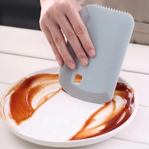 MaruHub Multifunction Dough Cutter & Noodle Knife with Spatula, Pastry Cutter, Pizza & Pasta Tool, Double-Sided Measuring Scale, Ergonomic Silicone Handle - Kitchen Gadget for Baking & Decorating - Image 3