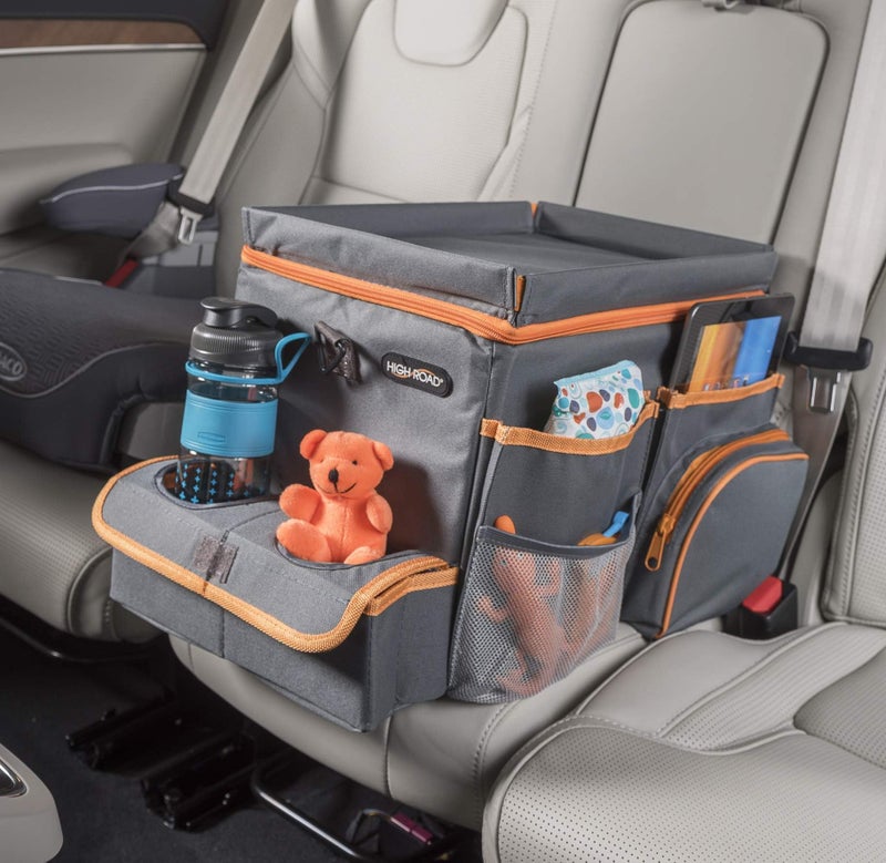 High Road CarHop Car Organizer With Cooler Back Seat Organizer for Kids or Front Seat Organizer for Drivers with Cup Holder Bin Tray Top and Storage Pockets