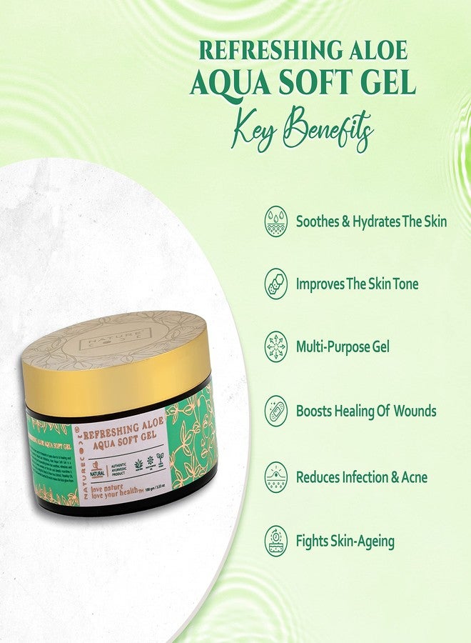 Nature Code NATURECODE Organic Aloe Aqua Soft Gel, AYUSH Approved, With Pure Aloe Vera, Lavender & Rose Oil, Hydrates, Refreshes & Brightens Skin, Paraben-Free, For All Skin Types, 100g - Image 3