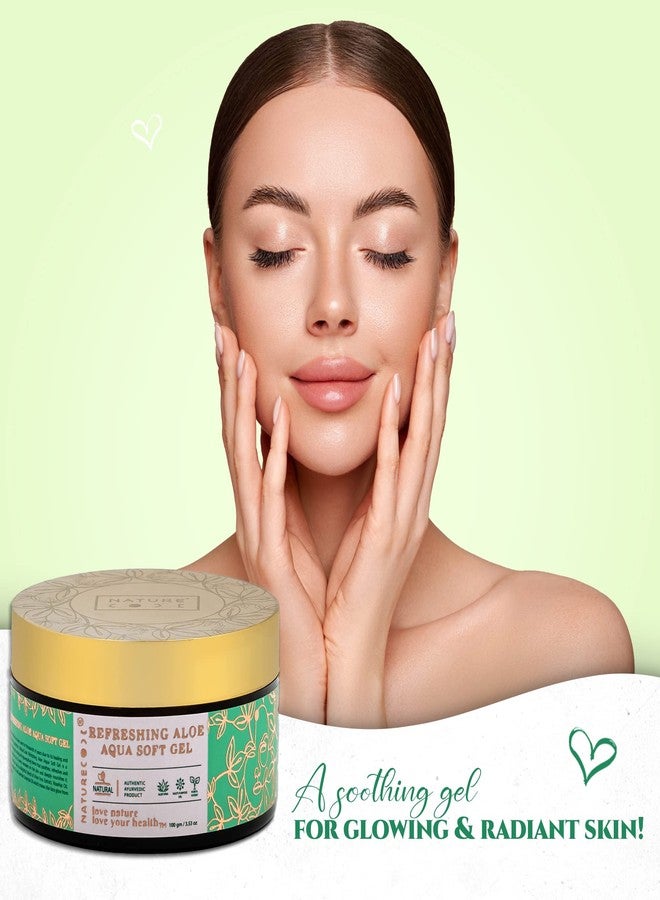 Nature Code NATURECODE Organic Aloe Aqua Soft Gel, AYUSH Approved, With Pure Aloe Vera, Lavender & Rose Oil, Hydrates, Refreshes & Brightens Skin, Paraben-Free, For All Skin Types, 100g - Image 2