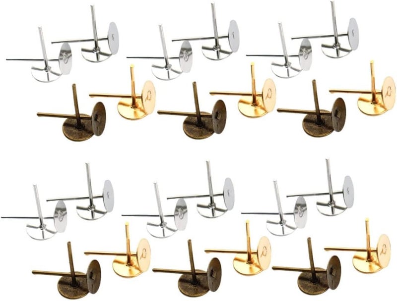 Healeved 800pcs Iron Plating Ear Needle Base Holder Earring for Women Stud Earrings Ear Decor Women - Image 1