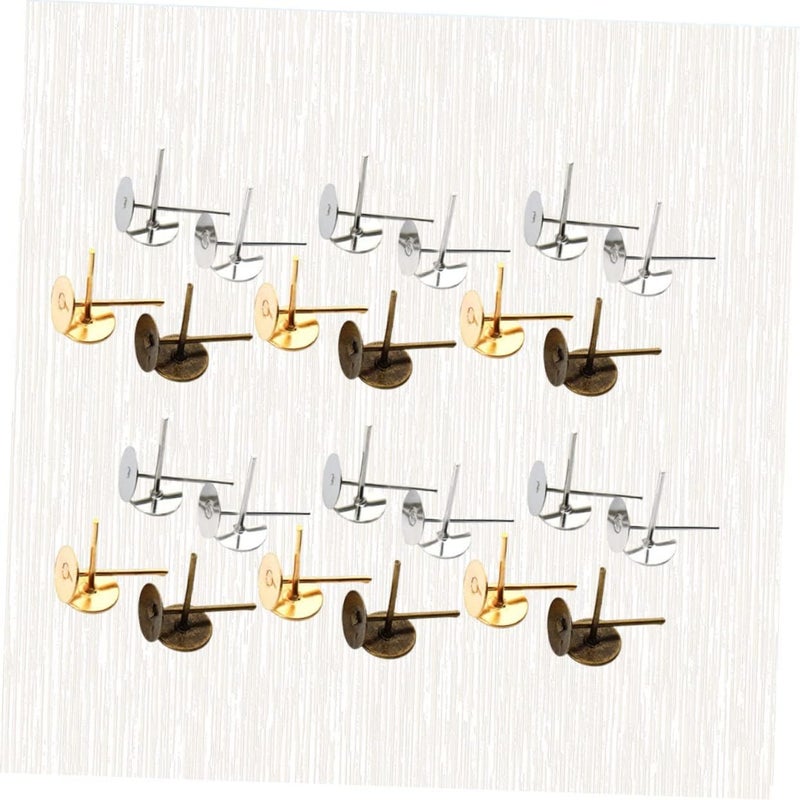 Healeved 800pcs Iron Plating Ear Needle Base Holder Earring for Women Stud Earrings Ear Decor Women - Image 4