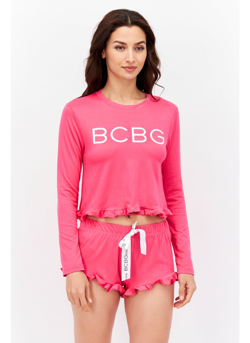 Bcbg Women 2 Pcs Brand Logo  Pyjamas Set, Pink  - Image 1