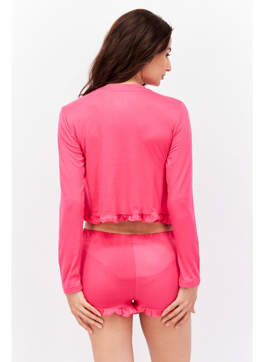 Bcbg Women 2 Pcs Brand Logo  Pyjamas Set, Pink  - Image 2