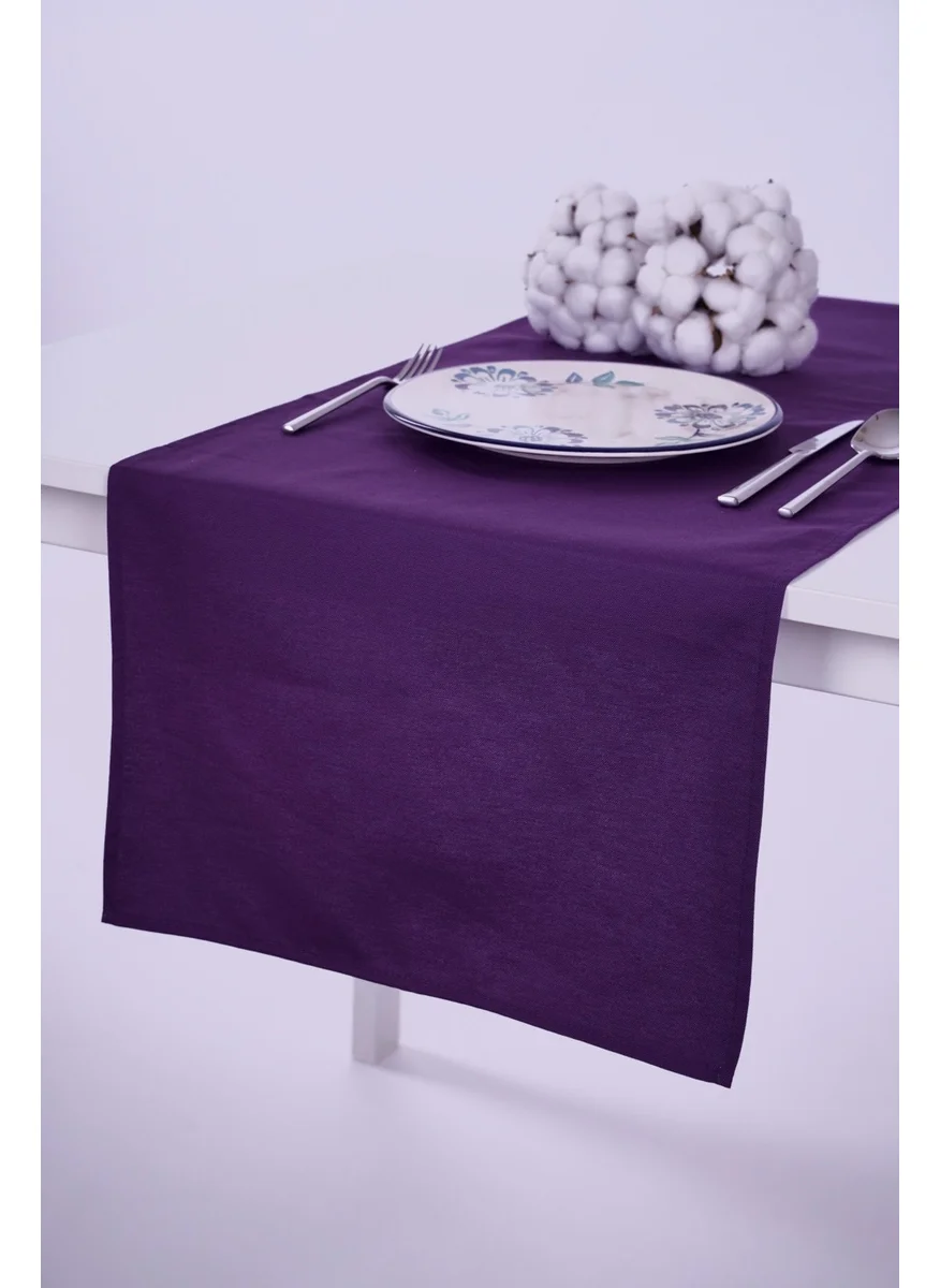 Altın Pamuk Linen Runner Stain Resistant Fabric Purple 40x140