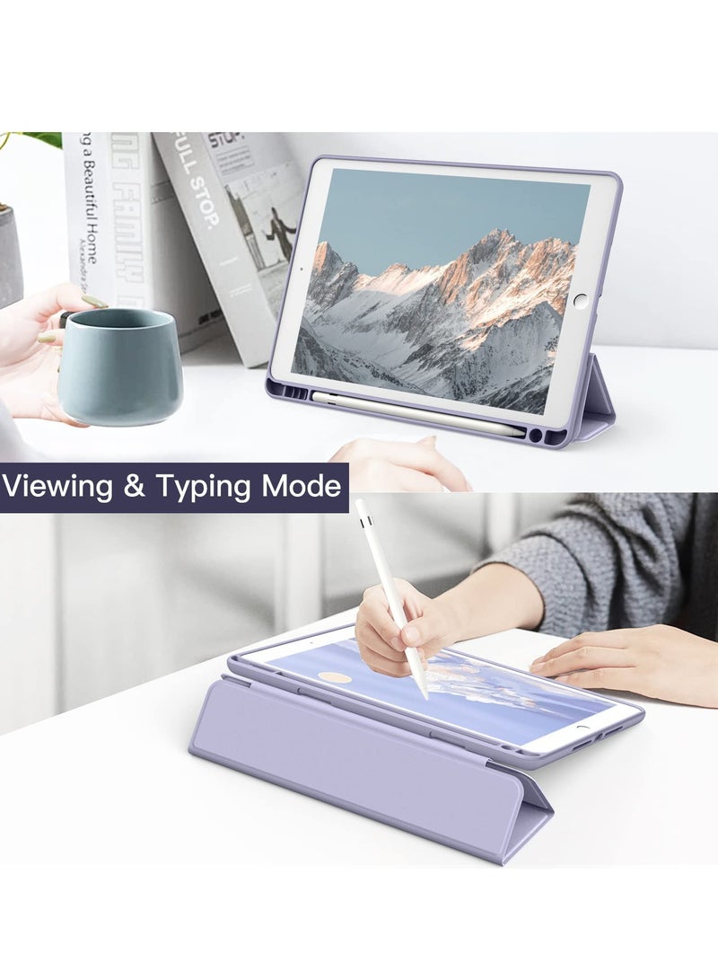 حافظة متوافقة مع iPad 10.2 بوصة (الجيل التاسع 2021/الجيل الثامن 2020/الجيل السابع 2019)، غطاء تنبيه/غفو تلقائي مع حامل أقلام (أرجواني) - Image 4