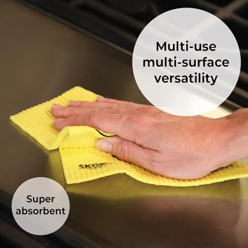 Skoy Cloth, 4-Pack Versatile Swedish Dishcloths for Kitchen and Household Use, Reusable Cleaning Cloths, Planet-Friendly, Dishwasher and Dryer-Safe, Assorted Colors - Image 3