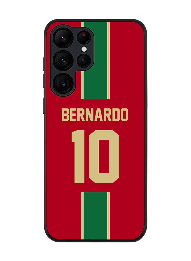 Stylizedd Rugged Black edge case for Samsung Galaxy S22 Ultra 5G Slim fit Soft Case Flexible Rubber Edges Anti Drop TPU Gel Thin Cover - Football Team - Portugal Player Name - Bernardo - Image 1