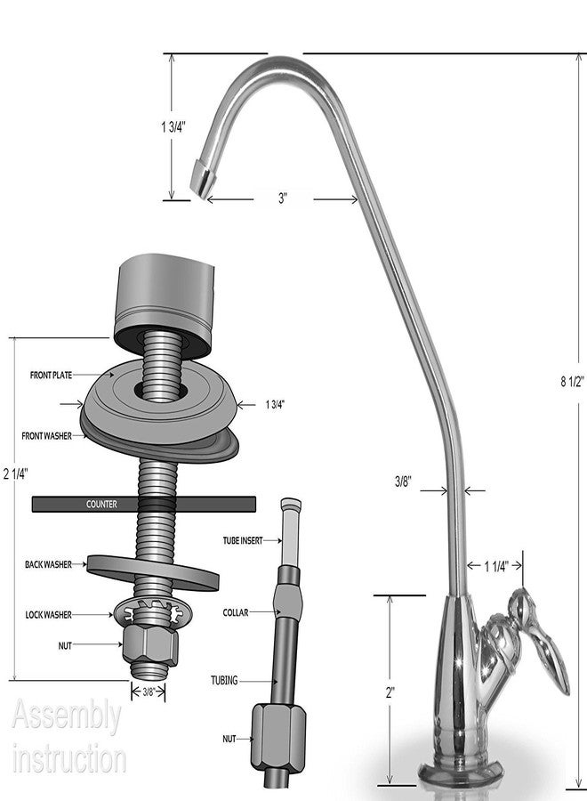 آي سبرينج صنبور فلتر مياه iSpring GS1 بتقنية التناضح العكسي RO الخالي من الرصاص بنسبة 100%، يناسب معظم أنظمة فلترة المياه، صنبور RO بمقبض واحد بدون فجوة هوائية، لمسة نهائية من الكروم - Image 3
