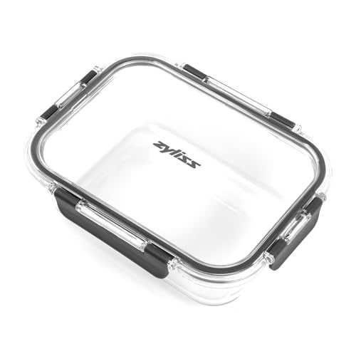 Zyliss E981065 1L Glass Container Shatterproof Glass Airtight Food Storage Box with Sealable Lid Microwave Safe BPA Free Freezer Safe Fridge Storage Food Container 21cm x 16cm x 7cm - Image 1