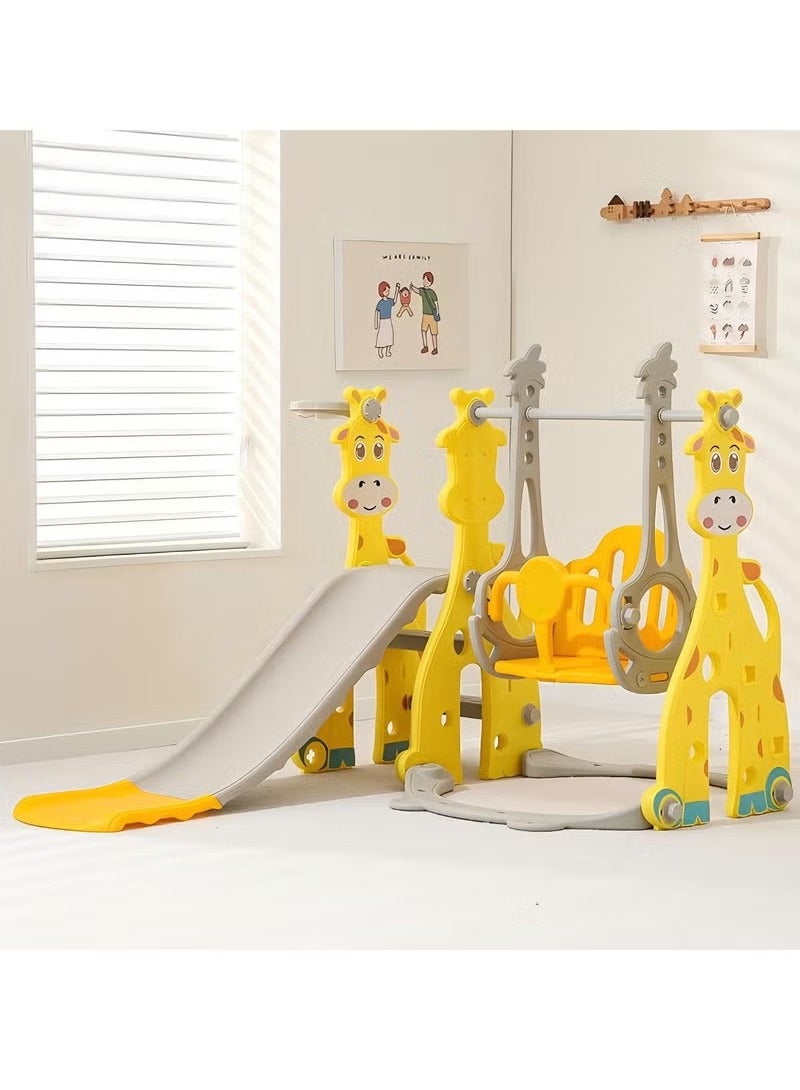 Toddler Slide and Swing Set for Kids Age 2 3 4 5 6 7 8 9, 4 in 1 Baby Slide Set for Toddler Slide, Swing, Basketball, Climb Slide Set for Kids Outdoor Indoor 3+ Year Old, Home Toy Game for Boys and Girls - Image 2