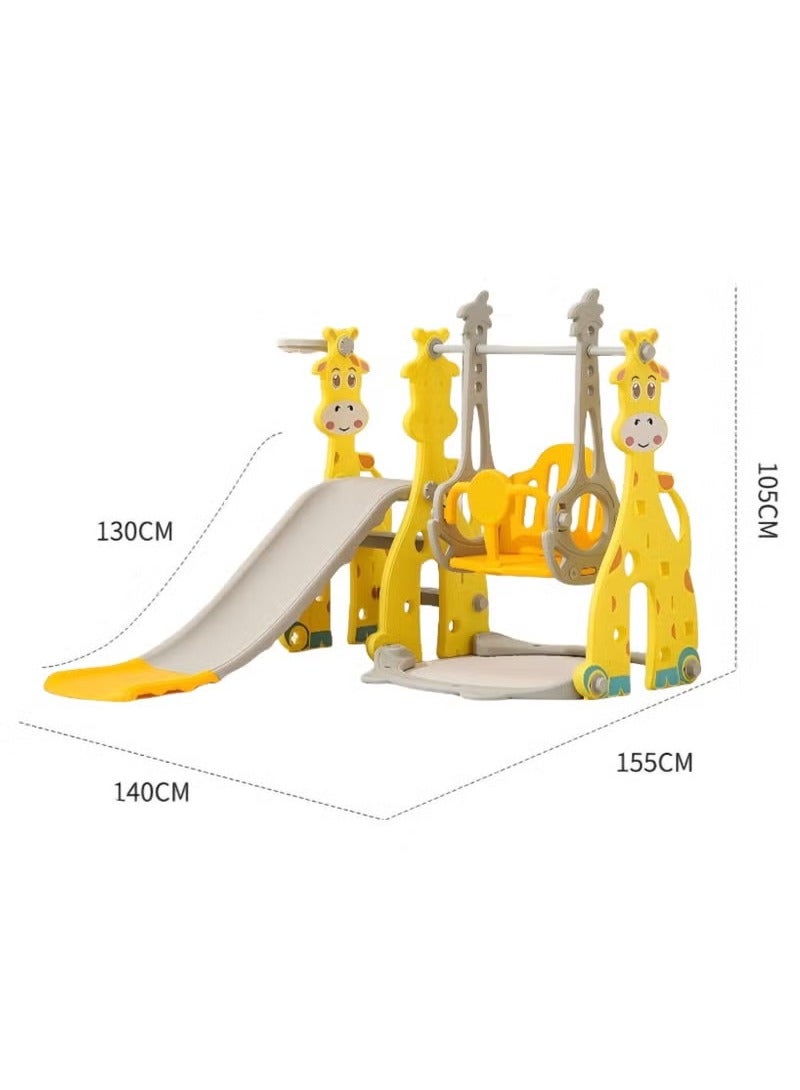 Toddler Slide and Swing Set for Kids Age 2 3 4 5 6 7 8 9, 4 in 1 Baby Slide Set for Toddler Slide, Swing, Basketball, Climb Slide Set for Kids Outdoor Indoor 3+ Year Old, Home Toy Game for Boys and Girls - Image 3