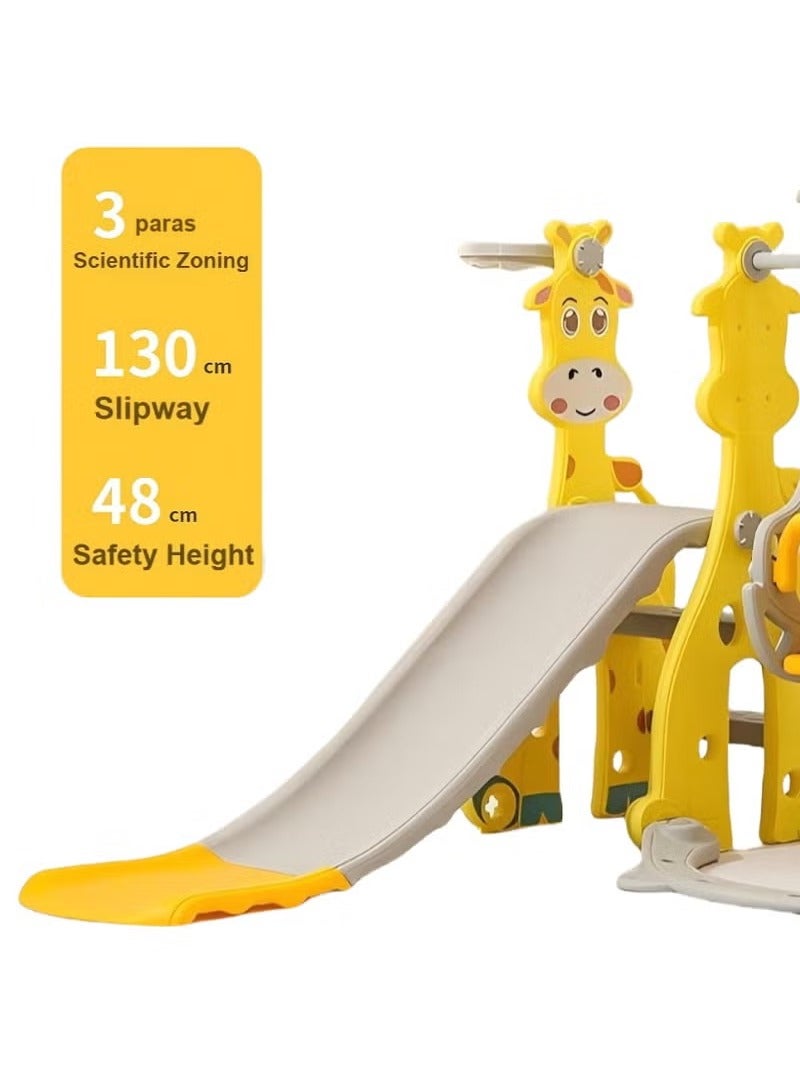 Toddler Slide and Swing Set for Kids Age 2 3 4 5 6 7 8 9, 4 in 1 Baby Slide Set for Toddler Slide, Swing, Basketball, Climb Slide Set for Kids Outdoor Indoor 3+ Year Old, Home Toy Game for Boys and Girls - Image 4