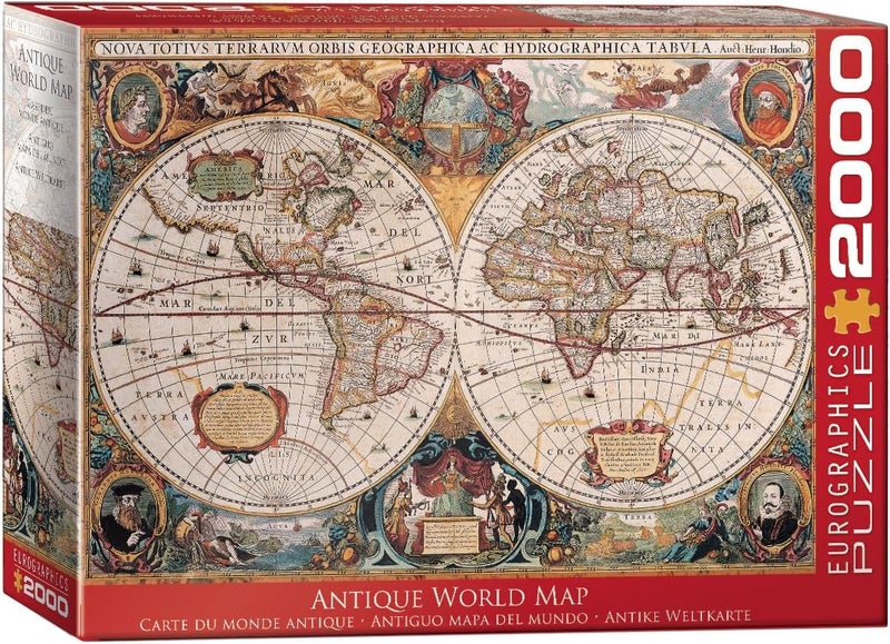 EuroGraphics Antique World Map Jigsaw Puzzle - 2000 Pieces - Image 1