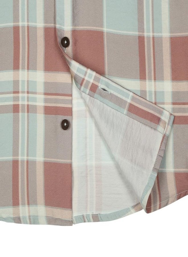 CAVIO Boys Cotton Full Sleeves Printed Casual Shirt Rust - Image 5