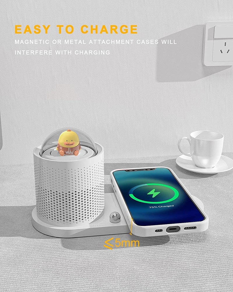 Ostin Mini Cute LED Desk Lamp with USB Cable Charging with Wireless Charger 3 Light Modes Sensitive Control Lamp 10W Wireless Fast Charging Pad 3 Brightness Levels Bedside Lamp - Image 4