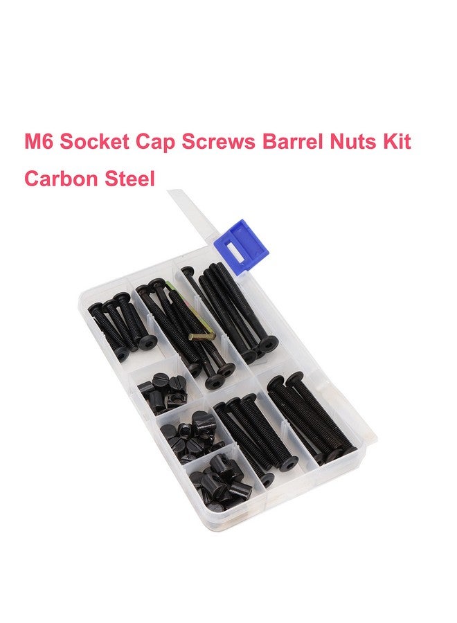 cSeao Black Baby Bed Crib Screws Replacement Parts,50pcs M6 Hex Drive Socket Cap Barrel Nuts Assortment Kit for Baby Bed Cribs Furniture, M6x40/50/60/70/80mm - Image 3