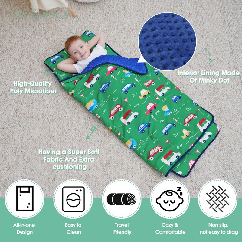 ACRABROS Toddler Nap Mat with Pillow and Blanket, Extra Large Rolled Napping Mats,Slumber Bags for Boys Girls,Kids Sleeping Bag for Daycare, Preschool Travel Camping,Car - Image 4