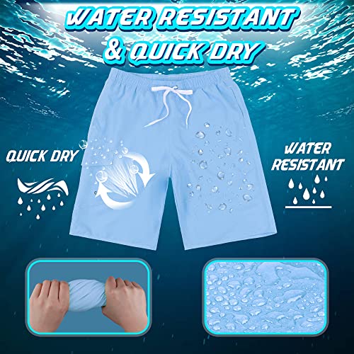 Srnede Mens Swimming Trunks Swim Trunks Quick Dry 11 Inch Swim Shorts with Mesh Lining Funny Swimwear Bathing Suits Light Blue - Image 4