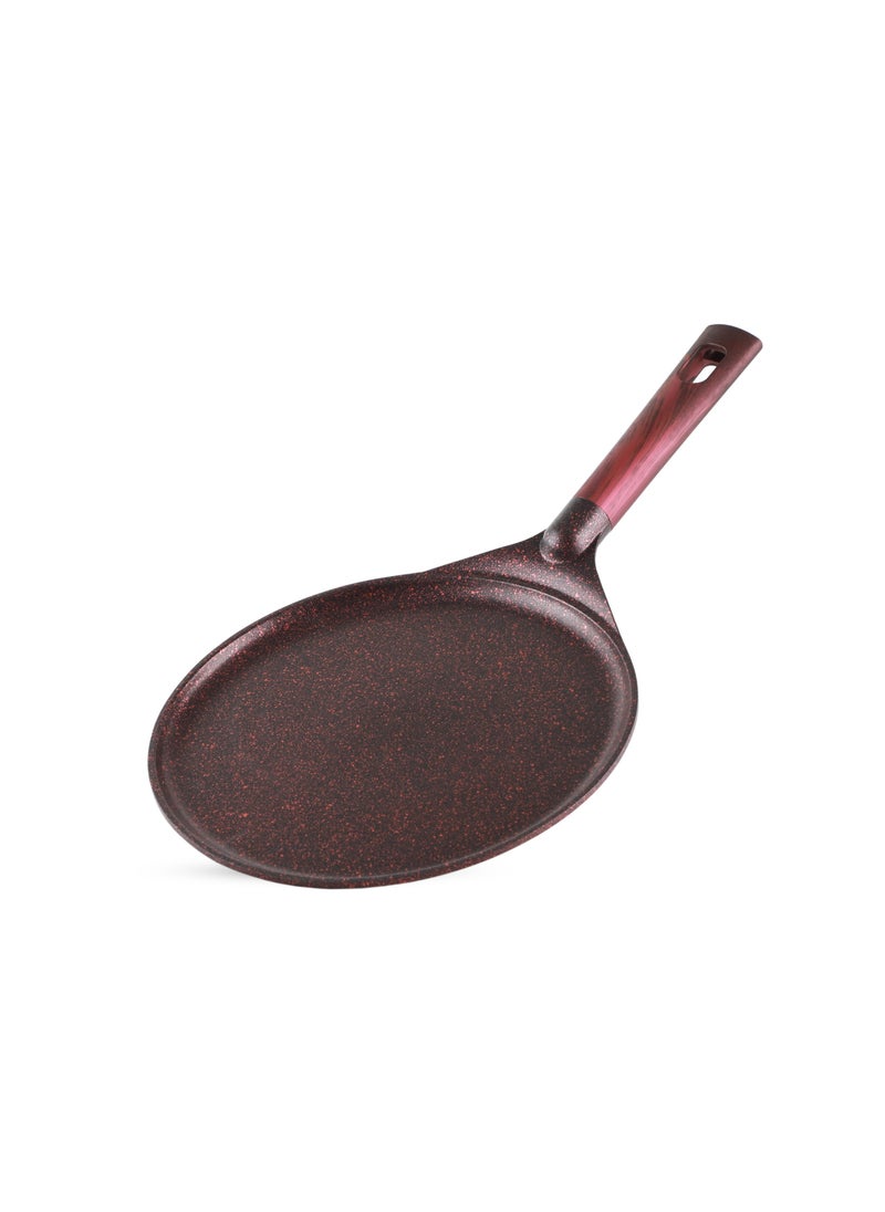 Life Smile 24cm   LIFE SMILE Crepe Pan, Non Stick Multi Layer Granite Coating, 100% PFOA FREE Tawa Pan, Induction Bottom Skillet Frying Pan for Pizza, Omelette, Tortillas  - Image 1