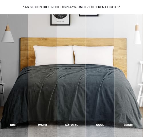 Utopia Bedding Smoke Gray 100% Cotton Blanket [Queen Size - 90x90 Inch] 350GSM Lightweight, Soft and Breathable Thermal Blanket for All Seasons - Image 5