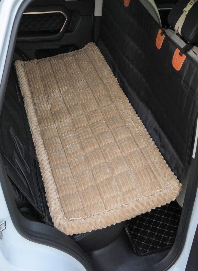 HOMEREFROM Washable Large Dog Bed for Cars, Dog Car Seat Cover for Backseat, Anti-Slip Pet Sleeping Mat, Car Seat Protector, Travel Pet Pad for Trucks and SUV (Brown, 24.8" x 54") - Image 1