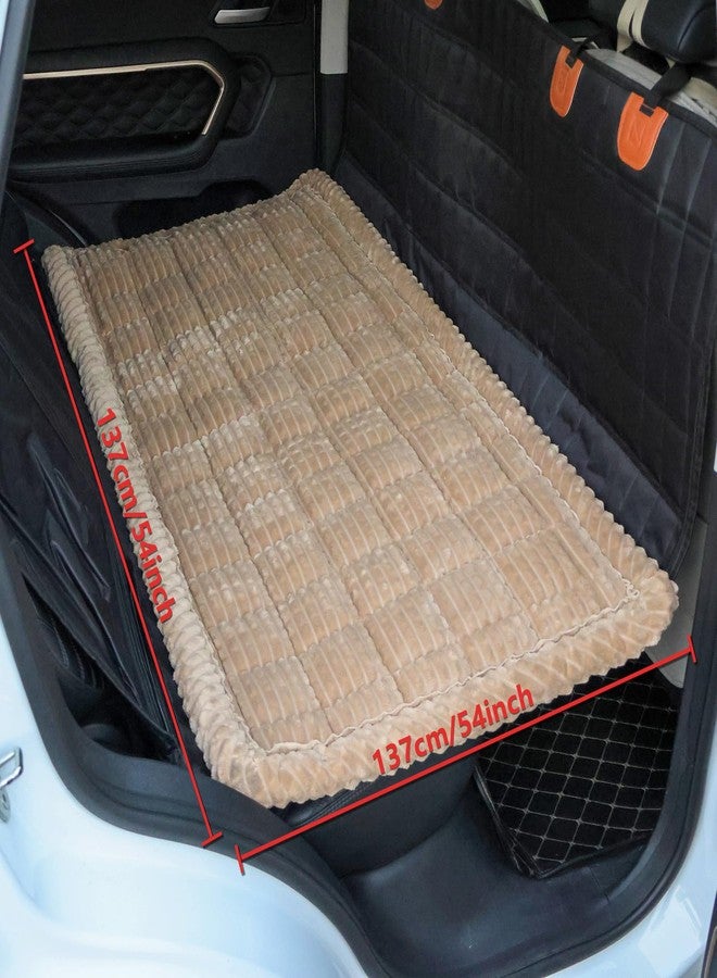 HOMEREFROM Washable Large Dog Bed for Cars, Dog Car Seat Cover for Backseat, Anti-Slip Pet Sleeping Mat, Car Seat Protector, Travel Pet Pad for Trucks and SUV (Brown, 24.8" x 54") - Image 3
