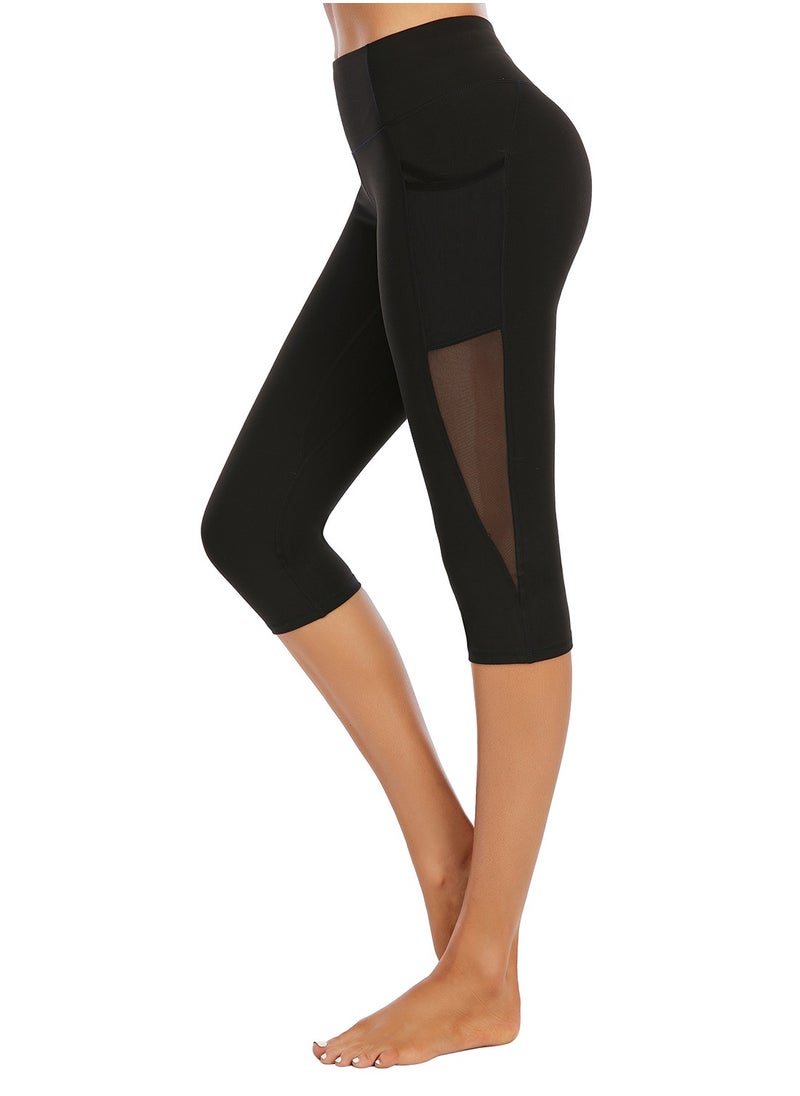 Loquat Black yoga pants lady's high waist buttock thin summer skintight fast dry cropped pants running training sports fitness pants  - Image 2
