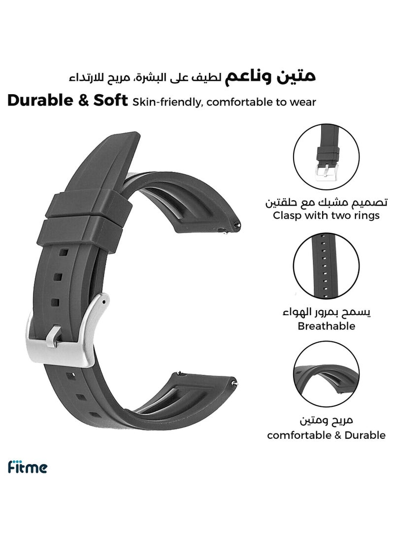 FITME Classic Silicone Replacement Band For Smart Watch (24 mm) - Image 2