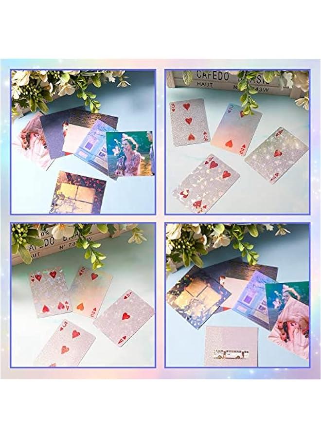 MOXO Holographic Sticker Paper, 36 Sheets A4 Vinyl Sticker Paper SelfAdhesive Waterproof Film with Gem Spot Rainbow Star Patterns, 11.7 x 8.3 Inch Gem, Dot, Colorful, Star - Image 4