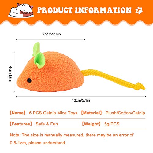 Dorakitten Catnip Toy - 6Pcs Cats Mouse Plush Cat Toys Realistic Cute Kitten Mice Filled Catnip for Cat Chew Toy1 - Image 4