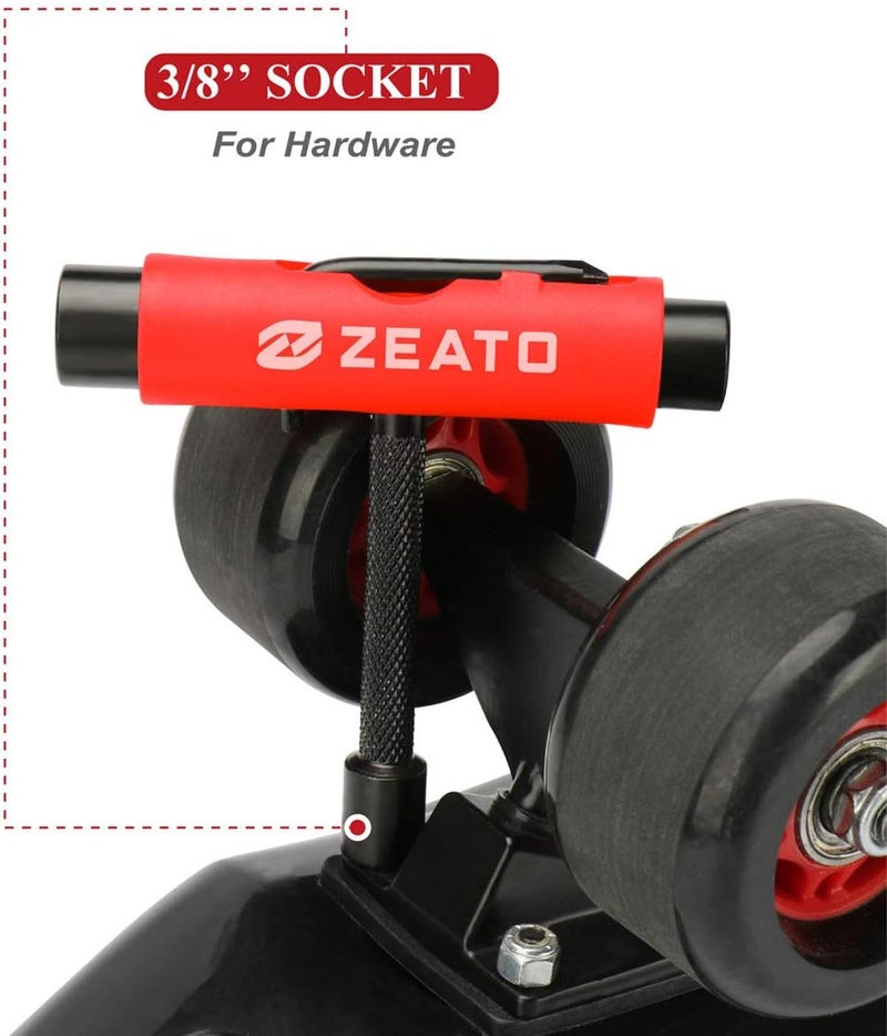 Zeato All-in-One Skate Tools Multi-Function Portable Skateboard T Tool Accessory with T-Type Allen Key and L-Type Phillips Head Wrench Screwdriver - Image 5