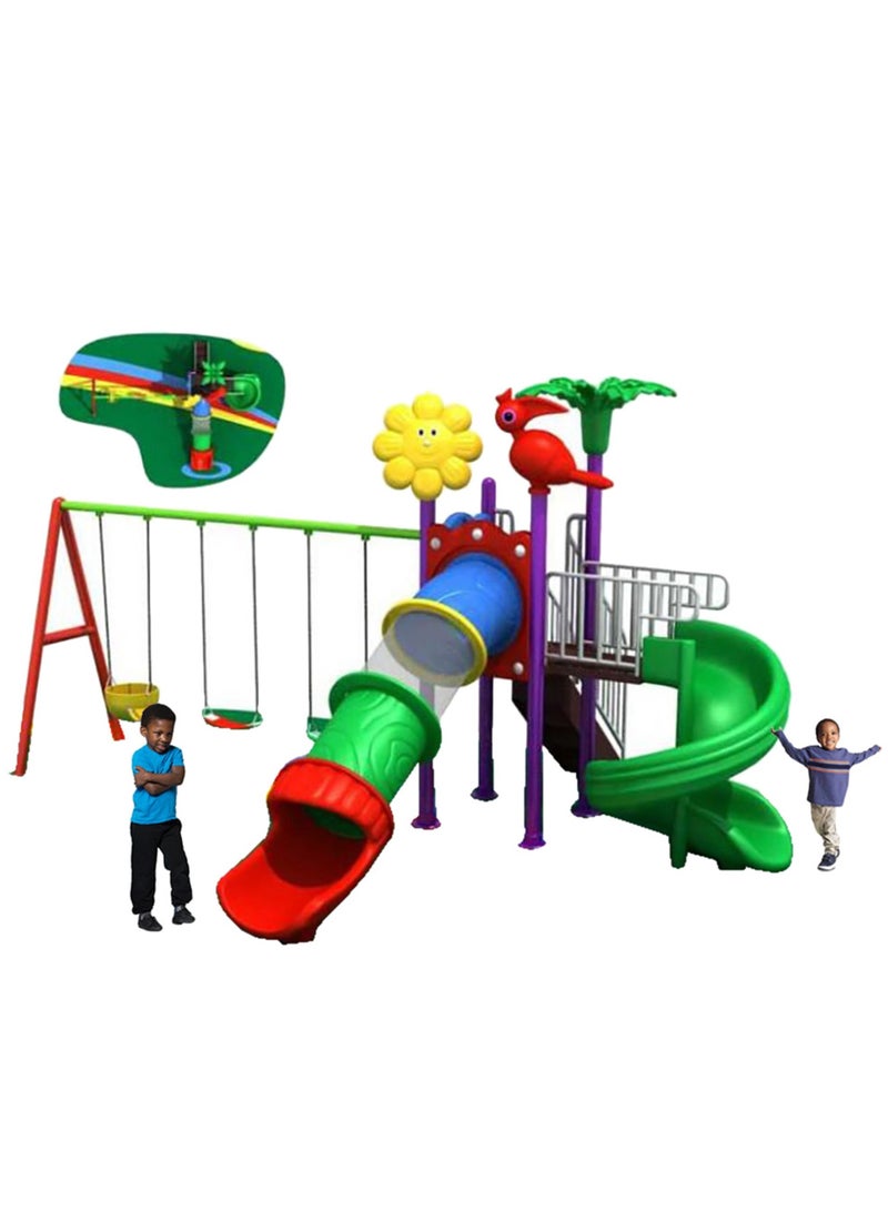 MYTS Thrilling Heights Mega Pino Wavy Slide & Swings - Image 1