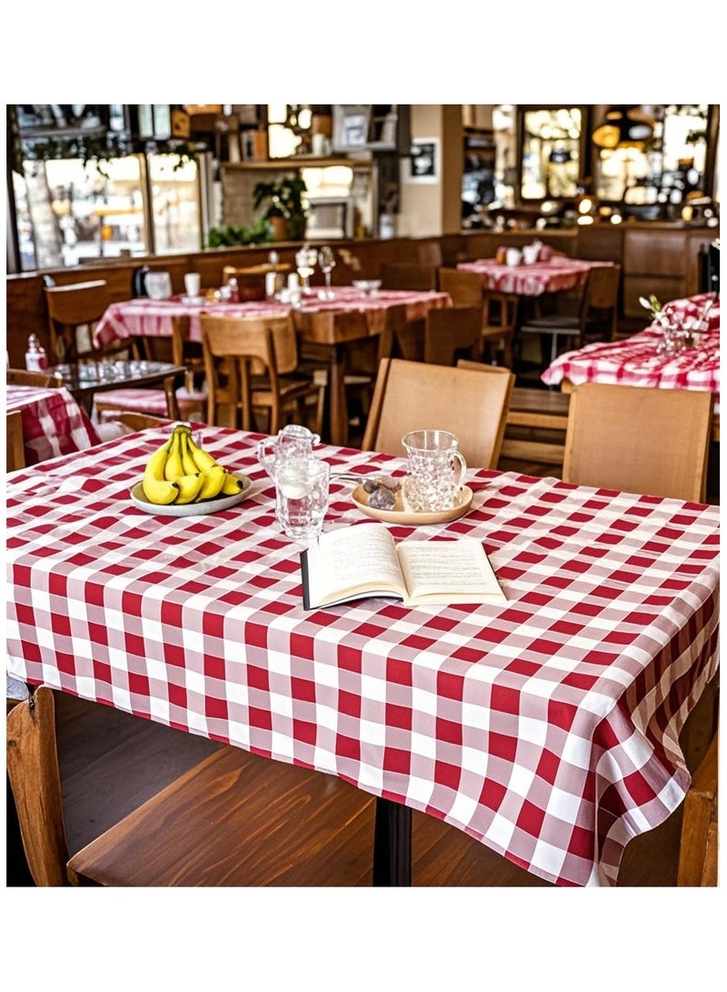 Anna Rustic Checkered Dustproof Fabric Tablecloth for Dining Table Decoration - Image 2