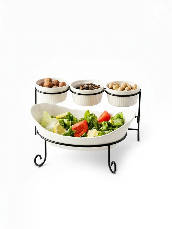 Shallow 4-Piece Porcelain Serving Set, 27cm