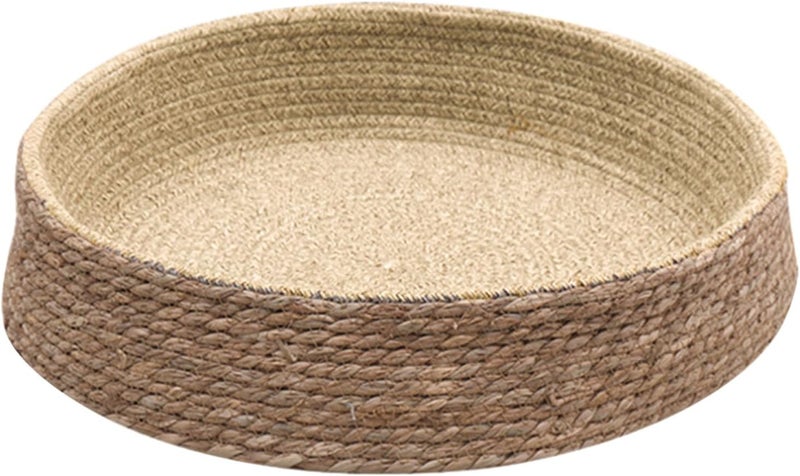 Woven Round Pet Nest Cushion Natural Rattan Dog Circle Bed Small Size Light Brown Cat Sleeping Bed Indoor Use - Image 1