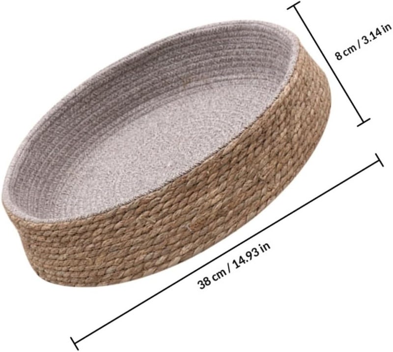 Woven Round Pet Nest Cushion Natural Rattan Dog Circle Bed Small Size Light Brown Cat Sleeping Bed Indoor Use - Image 2