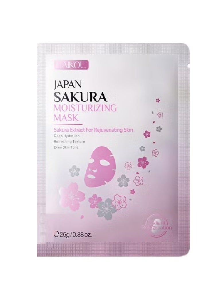 Laikou Japan Sakura Moisturizing Mask, Skin Renewal, Deep Moisturizing, Refreshing Texture, Fiber Rich Facial Mask - 25g - Image 1