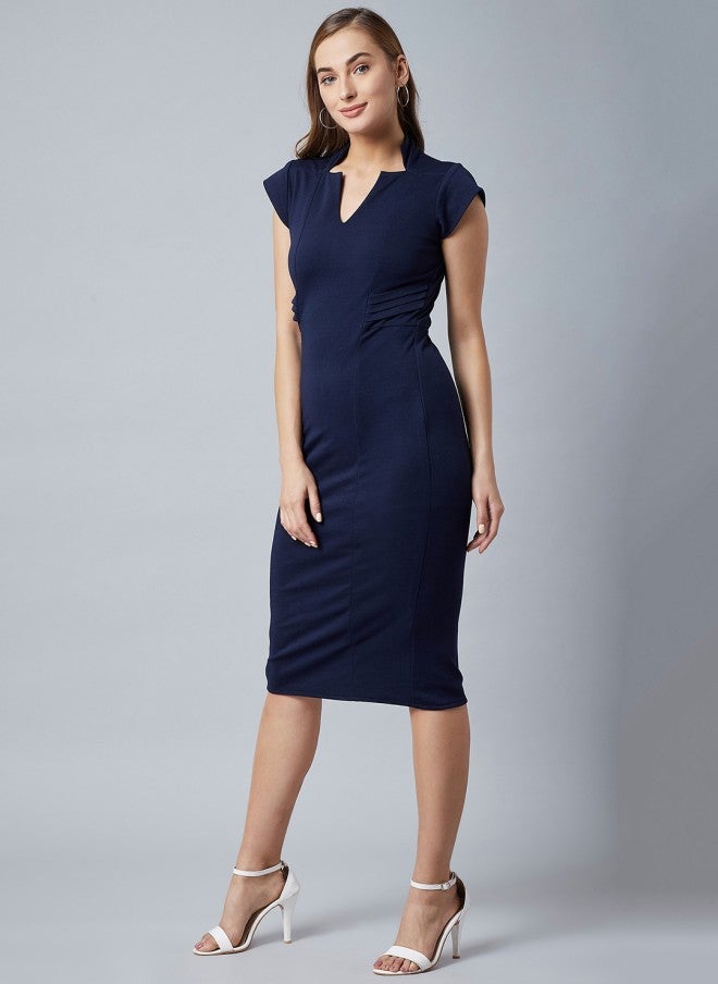 Athena فستان ضيق بلون أزرق بحري للنساء - Image 5