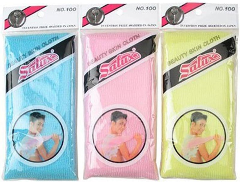 Salux Nylon Japanese Beauty Skin Bath Wash Cloth Set - Image 1