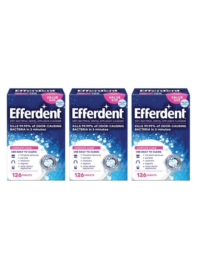 Efferdent Efferdent Original Anti-Bacterial Denture Cleanser Tablets 126 ea (Pack of 3) - Image 1