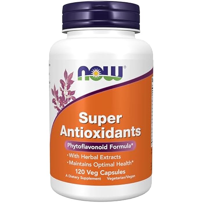 NOW Supplements, Super Antioxidants with Herbal Extracts and a Broad Spectrum of Flavonoids for Immune Support, 120 Veg Capsules - Image 1