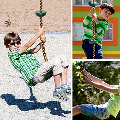 REZNOR Plastic Platforms Disc Tree Swing Seat And Climbing Knot Rope With Carabiner Hook For Kids Outdoor Playground Set (Green-With Disc, 30 Cm, 200 Cm, 200 Cm) - Image 5